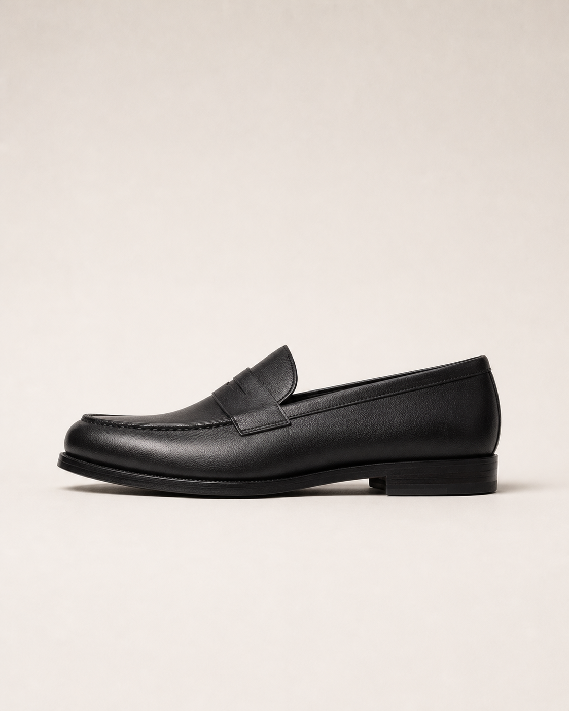 Classic black leather loafer